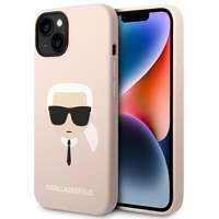 Husa Apple iPhone MagSafe KARL LAGERFELD 14 Silicone Karl`s Head Bright Pink Hardcase